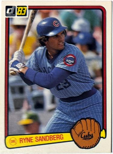 Ryne Sandberg 1983 Donruss Rookie Card (RC) #277 (Chicago Cubs/HOF)