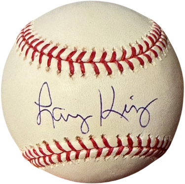 Larry King signed Official Rawlings Major League Baseball- COA (Talk Show Host/CNN)