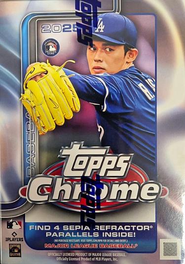 2025 Topps Chrome MLB Baseball Blaster Box New Factory Sealed- 28 Cards