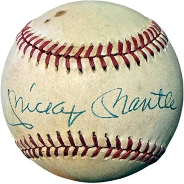 Mickey Mantle signed Rawlings Official American League Baseball toned- Beckett Review (New York Yankees/HOF)
