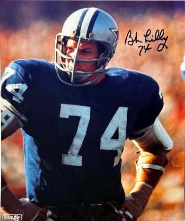 Bob Lilly signed Dallas Cowboys NFL 8x10 Photo #74 minor dings- COA/Ticket (HOF)