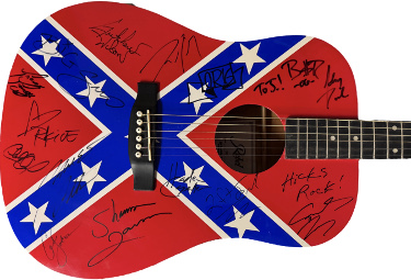 Gretchen Wilson signed Rebel Flag Acoustic Guitar 14 Sigs  Beckett Big & Rich, Cowboy Troy 2 Ft Fred, Charlie Daniels, Big SMO