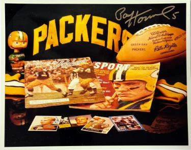 Paul Hornung signed Green Bay Packers Collage 8x10 Photo #5 minor dings- COA/Show Ticket (HOF)