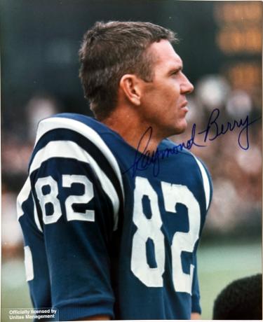 Raymond Berry signed Baltimore Colts NFL Licensed 8X10 Photo- COA (HOF/6X PB)