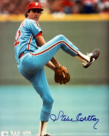 Steve Carlton signed Philadelphia Phillies MLB Licensed 8x10 Photo minor dings- COA (HOF)