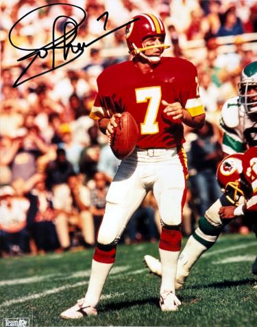 Joe Theismann signed Washington 8x10 Photo #7 minor dings- Tuff Stuff COA/Ticket