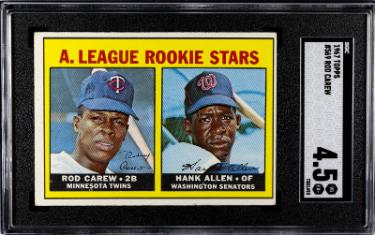 Rod Carew 1967 Topps Twins Rookie Card RC High #569- SGC Graded 4.5 VG-EX+ (HOF)