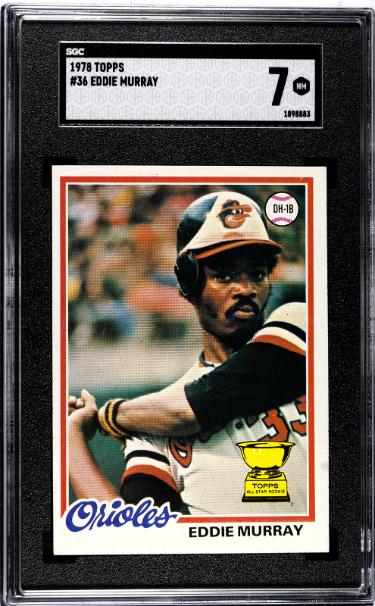 Eddie Murray 1978 Topps Rookie Card #36- SGC Graded 7 NM (Baltimore Orioles/HOF)
