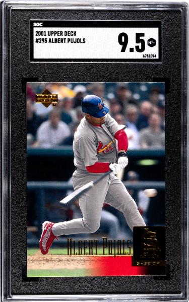 Albert Pujols 2001 Upper Deck Rookie Card (RC) #295- SGC Graded 9.5 Mint+ (St. Louis Cardinals)