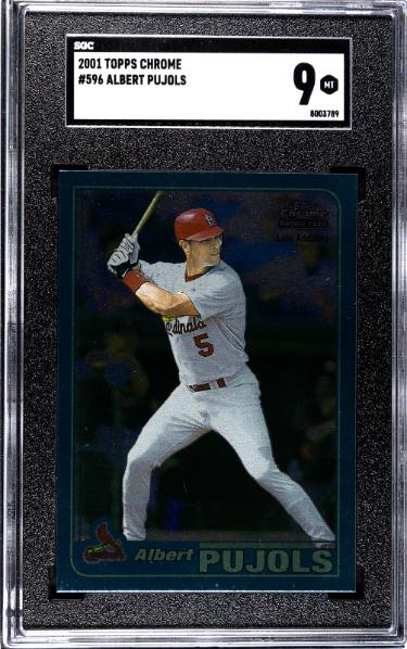 Albert Pujols 2001 Topps Chrome Rookie Card (RC) #596- SGC Graded 9 Mint (St. Louis Cardinals)