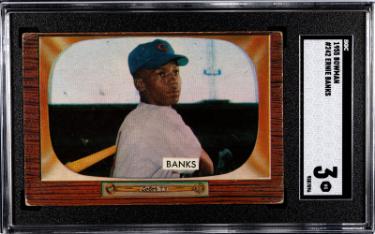 Ernie Banks 1955 Bowman Card #242- SGC Graded 3 VG (Chicago Cubs/HOF/Mr Cub)