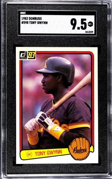 Tony Gwynn 1983 Donruss Rookie Card (RC) #598- SGC Graded 9.5 Mint+ (San Diego Padres/HOF)