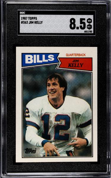 Jim Kelly 1987 Topps Rookie Card (RC) #362- SGC Graded 8.5 NM-MT+ (Buffalo Bills/HOF)