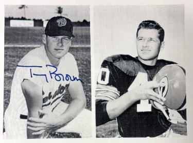 Tom Brown signed Washington Senators/Green Bay Packers 8.5x11 Photo - COA