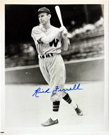 Rick Ferrell signed Washington Senators 8x10 Photo dings - COA (HOF/8X AS)