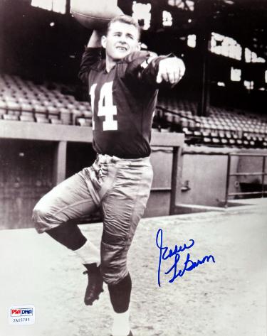 Eddie LeBaron signed Dallas Cowboys 8x10 Photo minor dings- PSA/CSA Show Ticket (Dallas 1st QB)