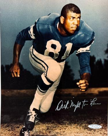 Dick Lane signed Los Angeles Rams 8x10 Photo Night Train minor dings- Sports World Collectibles #A28334/COA