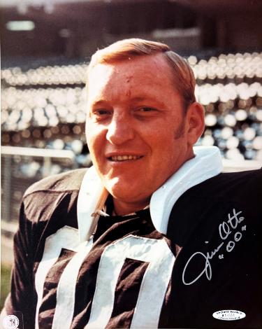 Jim Otto signed Oakland Raiders NFL 8x10 Photo 00 minor dings- Sports World COA (HOF)