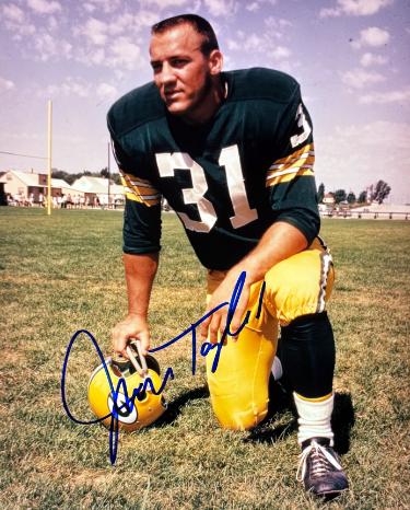 Jim Taylor signed Green Bay Packers 8x10 Photo imperfect- COA (HOF/4 X NFL Champ)