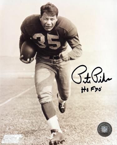 Pete Pihos signed Philadelphia Eagles NFL 8x10 Photo w/ HOF 70 minor dings- COA