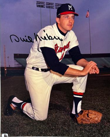 Phil Niekro signed Milwaukee Braves MLB 8x10 Photo minor dings- COA (HOF)