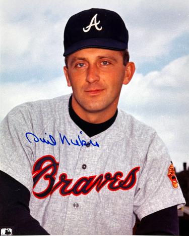 Phil Niekro signed Atlanta Braves MLB 8x10 Photo minor dings- COA (HOF/318 Wins)