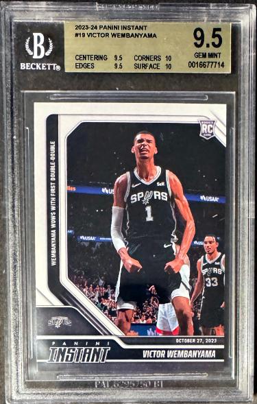 Victor Wembanyama 2023-24 Panini Instant Rookie Card (RC) #19- Beckett/BGS Graded 9.5 Gem Mint (Sub Grades/San Antonio Spurs)