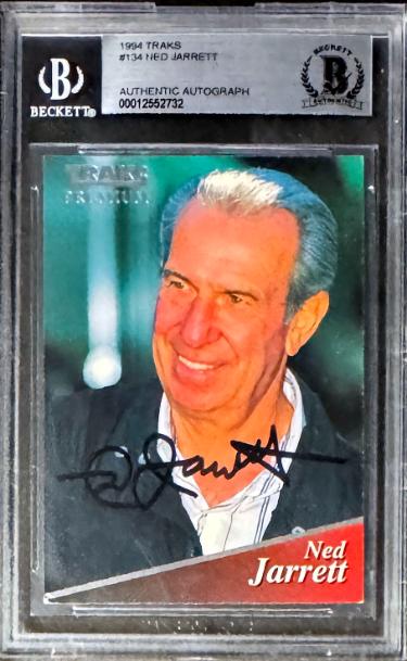 Ned Jarrett signed NASCAR Racing 1994 Traks Card #134 - Beckett BAS #00012552732