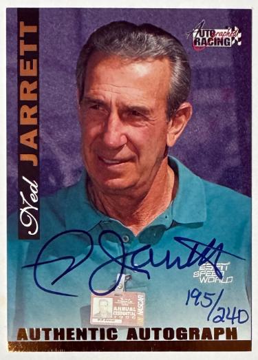 Ned Jarrett signed 1996 Score Board Autographics NASCAR Racing On Card Auto /240