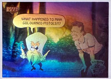 1993 Upper Deck Looney Tunes Yosemite Sam/Joe Montana Hologram Card #NNO