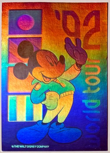 1992 Skybox Disney Mickey Mouse '92 World Tour Double Sided Hologram Card