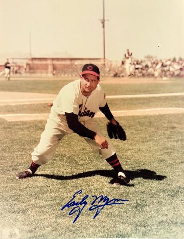 Early Wynn signed Cleveland MLB Licensed 8x10 Photo minor dings- COA (HOF/CY/9XAS)