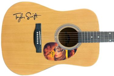 Taylor Swift Signed 2025 The Life of a Showgirl 41 Inch FS Natural Stadium Acoustic Guitar with Heart- Beckett Review