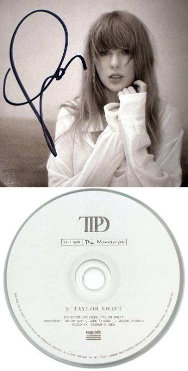 Taylor Swift signed 2024 The Tortured Poets Department 4.75x4.75 Art Card w/Album Cover Booklet w/ CD & Case- Beckett Review
