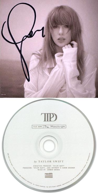 Taylor Swift signed 2024 The Tortured Poets Department 4.75x4.75 Art Card w/Album Cover Booklet w/ CD & Case- Beckett Review
