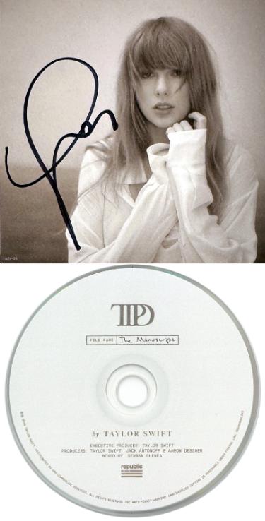 Taylor Swift signed 2024 The Tortured Poets Department 4.75x4.75 Art Card w/Album Cover Booklet w/ CD & Case- Beckett Review