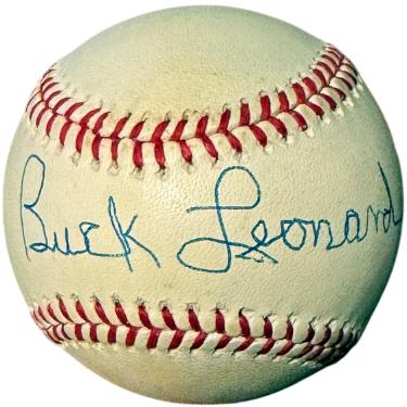 Buck Leonard signed Official ROAL Rawlings American League Baseball toned- COA (Homestead Grays/Negro League)