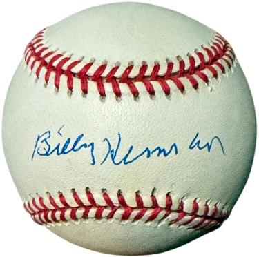 Billy Herman signed Official RONL Rawlings National League Baseball minor tone- COA (Chicago Cubs/HOF)