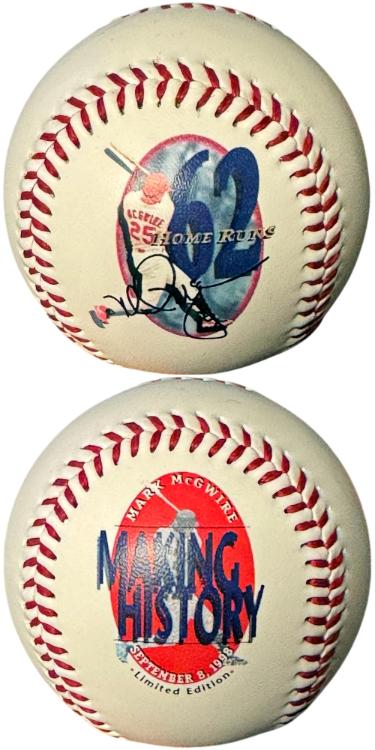 Mark McGwire #62 Making History MLB Fotoball Baseball 9/8/98/Limited Edition