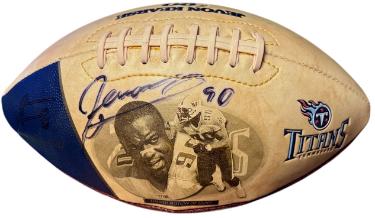Jevon Kearse signed Tennessee Titans NFL Fotoball Sports Logo Football #90 - COA