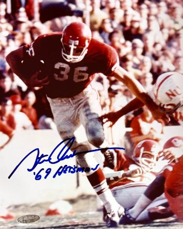 Steve Owens signed Oklahoma Sooners 8x10 Photo w/ '69 Heisman- Tri-Star Holo/COA