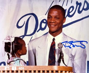 Darryl Strawberry signed Los Angeles Dodgers MLB Licensed 8x10 Photo-COA (8X AS)