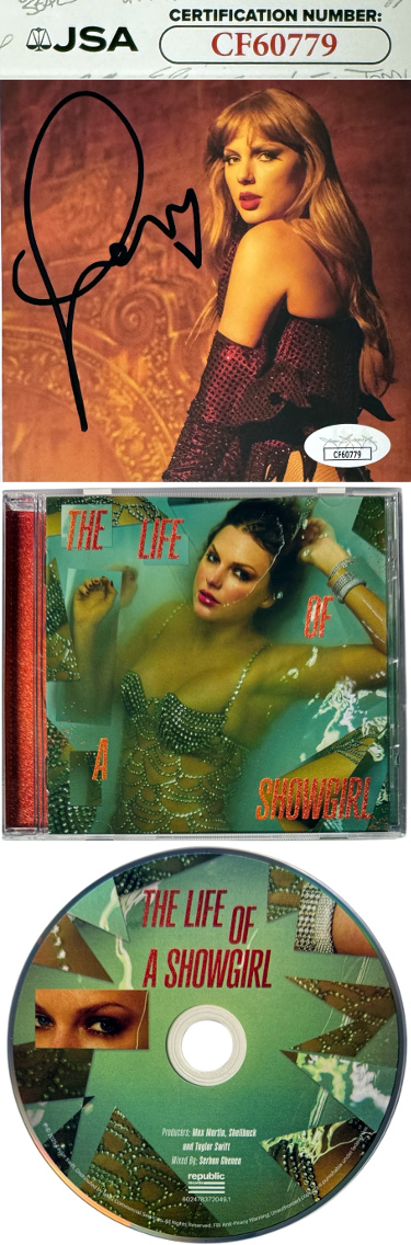 Taylor Swift 2025 The Life of a Showgirl CD Signed 4.75 Inch X 4.75 Inch Photo Art Card #3 w/ Heart- JSA #CF60779