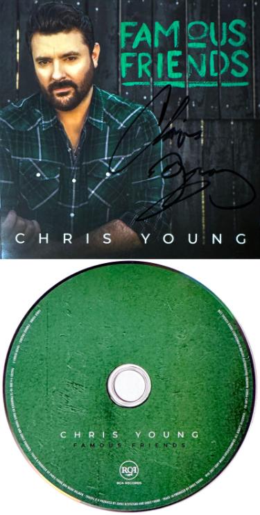 Chris Young Signed 2021 Famous Friends Album Cover Booklet & CD COA (Country/Pop) (Green Version)