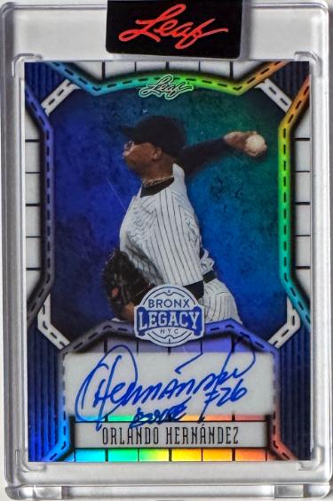 Orlando Hernandez signed 2025 Leaf Bronx Legacy El Duque Auto Card #BA-OH1 /25 (Factory Sealed)