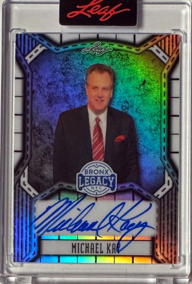 Michael Kay signed 2025 Leaf Bronx Legacy Auto Card #BA-MK1- /65 (Yankees Play By Play Broadcaster)