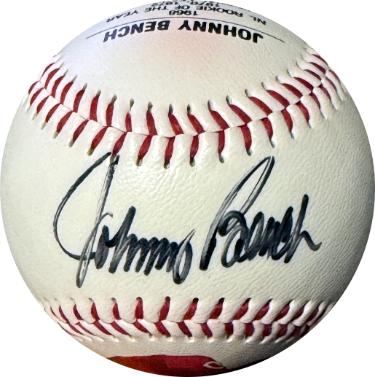 Johnny Bench signed Fotoball USA MLB Baseball- /500- imperfect- Fotoball USA COA (Cincinnati Reds)