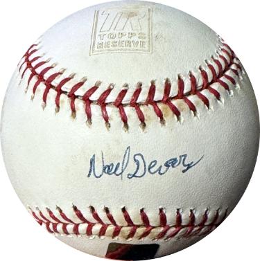 Noel Devarez signed Rawlings Official Major League Baseball toned- Topps Holo