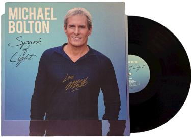 Michael Bolton signed 2023 Spark of Light 11.75x11.75 Art Card w/ Love Album/LP/Record- COA