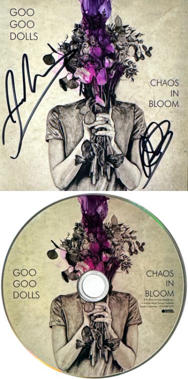 Goo Goo Dolls signed 2022 Chaos in Bloom Album Cover Booklet/CD & Case 2 sigs- COA (John Rzeznik & Robby Takac)